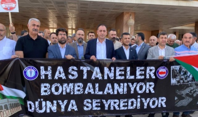 Şanlıurfa'daki Sağlık çalışanları İsrail; Filistin'de savaş suçu işliyor (video)