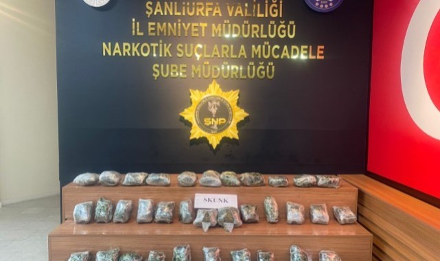 Şanlıurfa'da metamfetamin,skunk, ve sentetik uyuşturucu yakalandı.