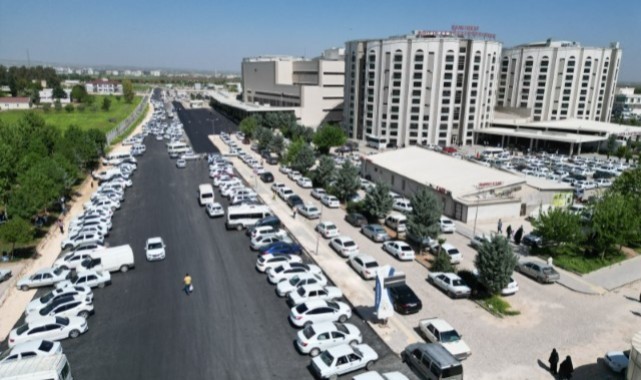 Hastane yolunda afalt çalışması tamamlandı (Video)